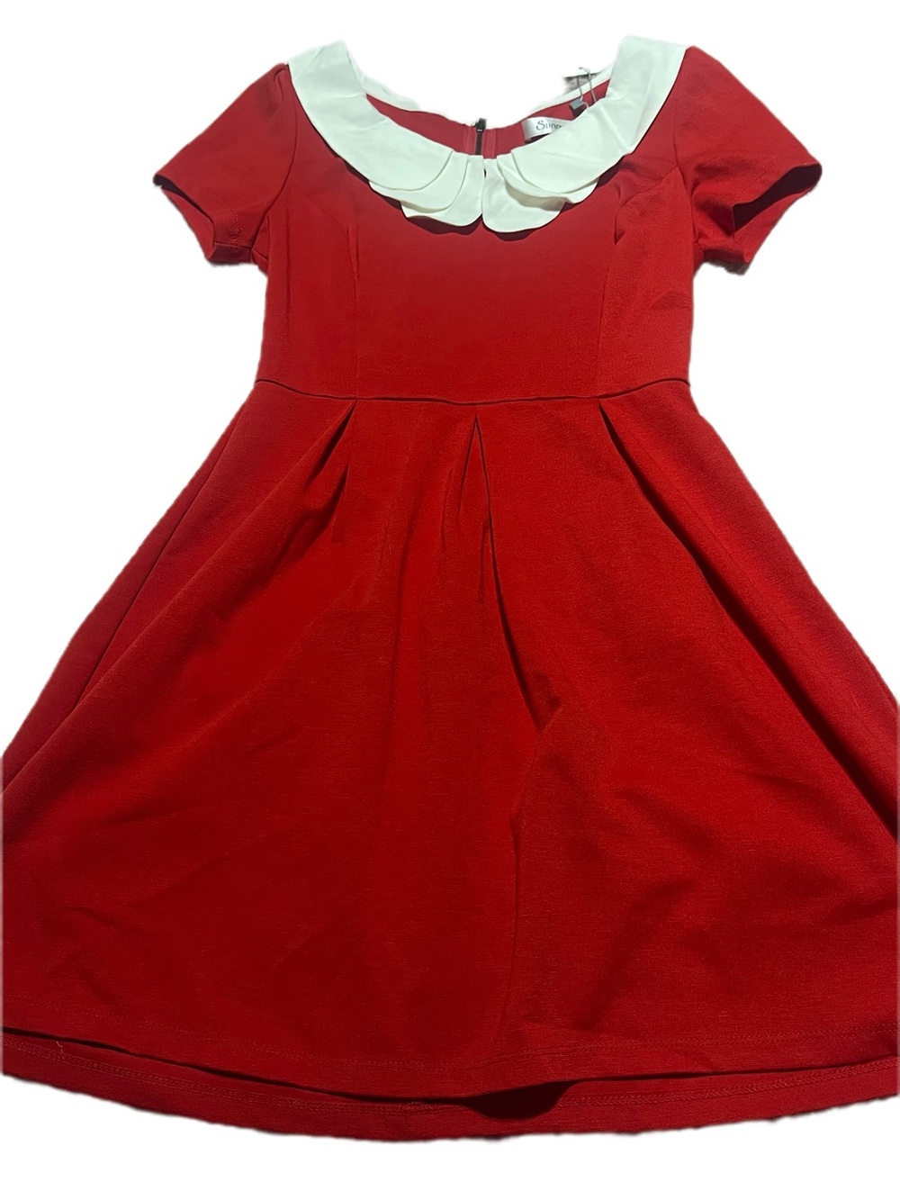 Women’s Red Dress with White Collar (S)